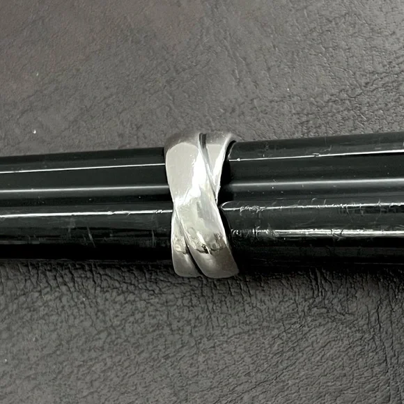 Retired James Avery sterling silver double band crossover ring Size 6.5 - Picture 8 of 13